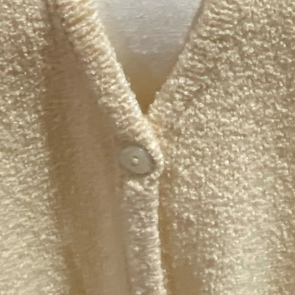 Peyton Primrose Anthropologie Ivory Tie Up Front Oversized Sweater. Size L/XL - Picture 4 of 16